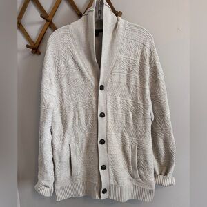 Banana Republic Oatmeal Shawl Collar Cable Knit Cardigan XL